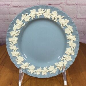 Vintage Wedgwood Blue Embossed Queens Ware Round Bread and Butter Plate